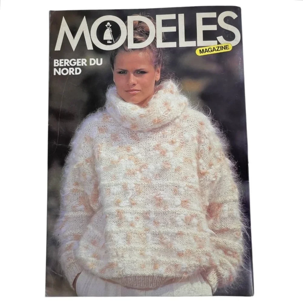 3 Modeles French Knitting Patterns Magazines Booklet Sweaters Women Men English - Picture 12 of 12